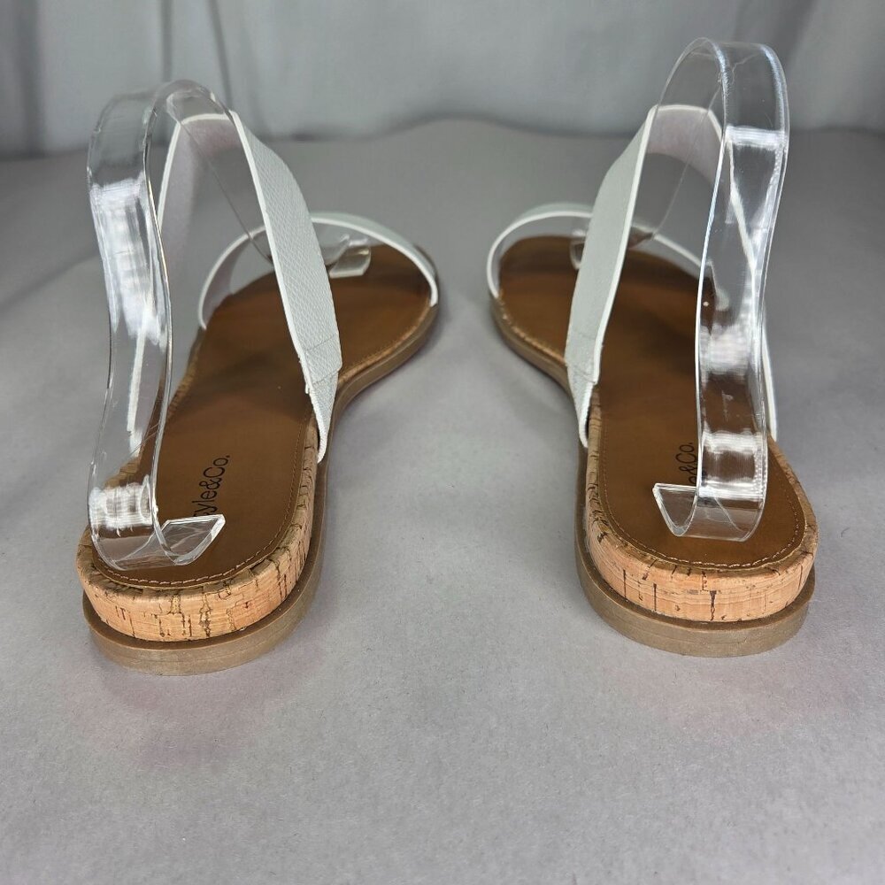 Style & Co Elliee Flat Cushioned Sandals White, Size: 11 M - Picture 4 of 8